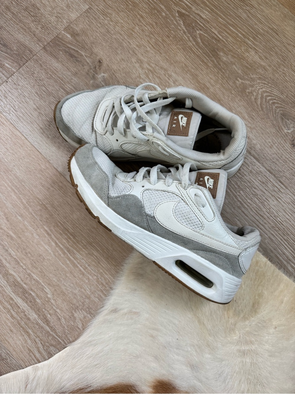 Nike Off-White and Light Gray Air Max Sneakers